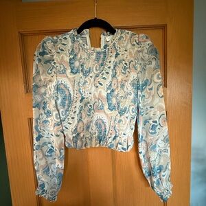 Wilfred Smocked Puff Sleeve Top XS